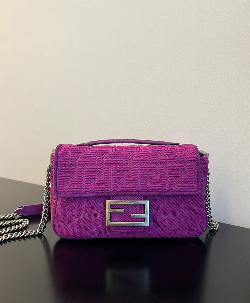 Fendi Midi Baguette Chain Handbag 8BR793 Purple